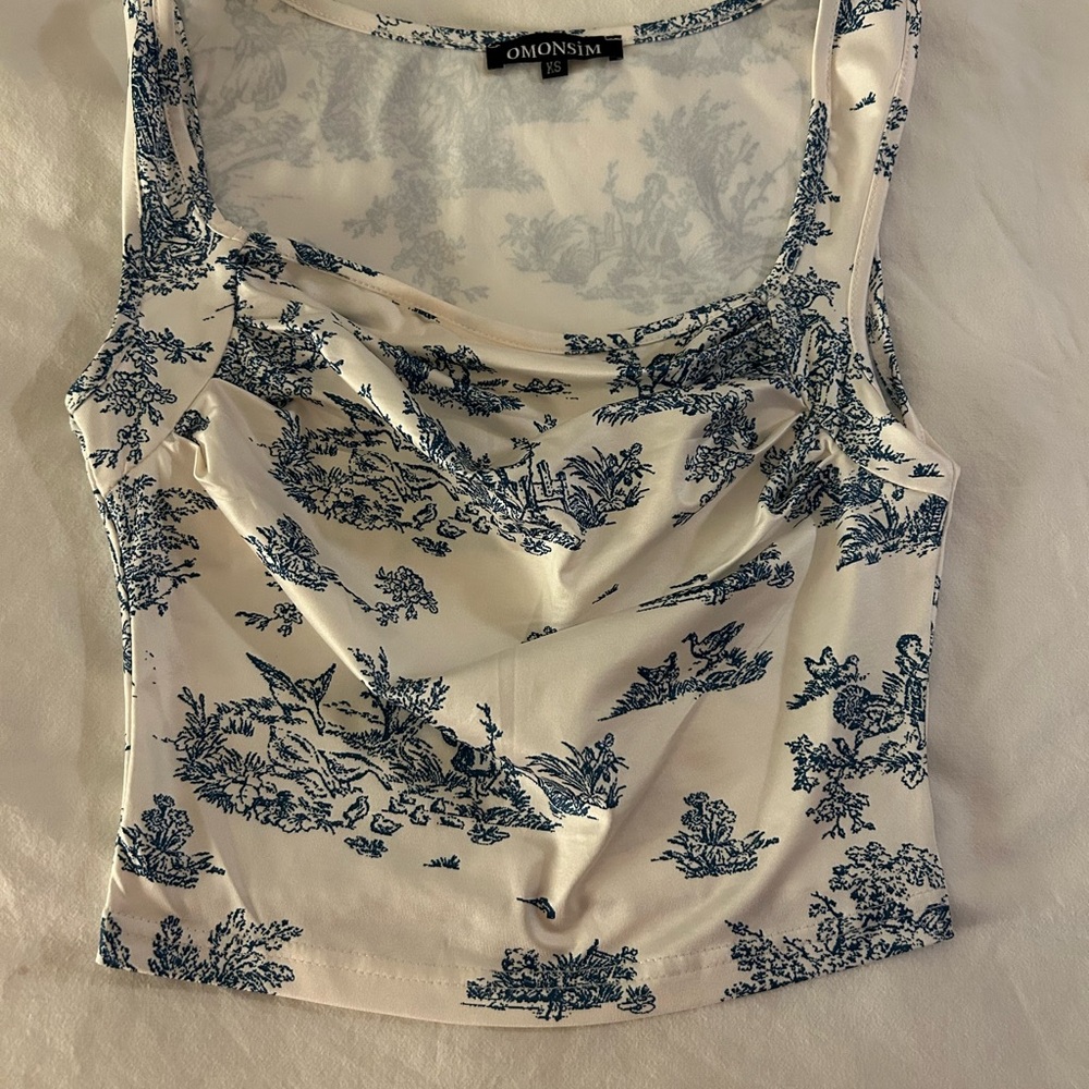 White Cream Ruched Sleeveless Tank Top